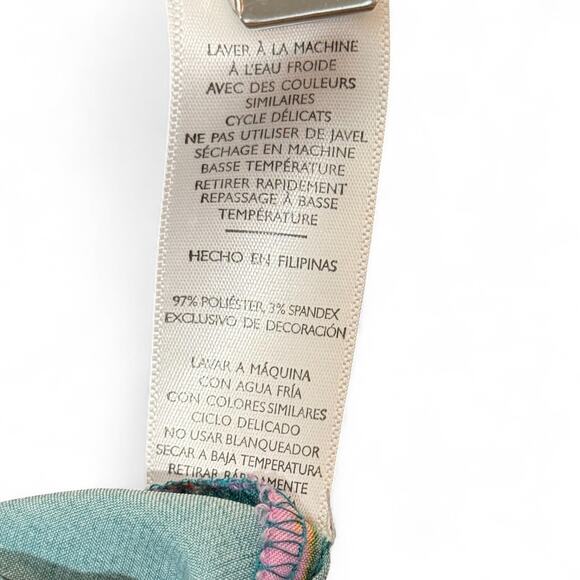 NATORI Geisha Print Satin Pajama Lounge Pants Teal Pink Asian Inspired Womens XL - Picture 4 of 11